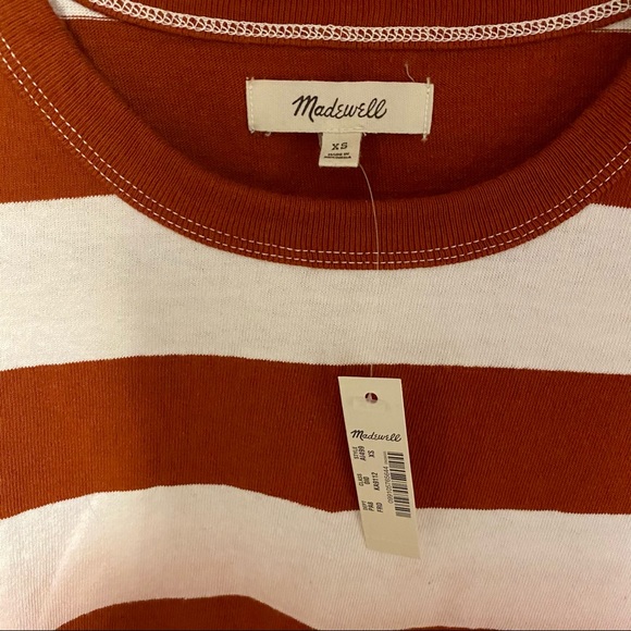 NWT Madewell Dip-Dye Oversized Tee Groton Stripe - Picture 2 of 3